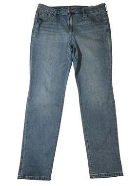 Old Navy Power Slim Straight Jeans 16 Long Mid Rise Stretch Denim